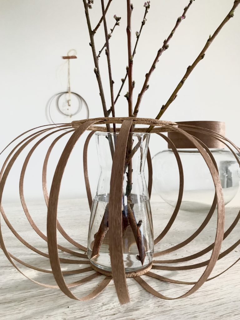 Furnierholz-Husse. Basteln mit Holz, Windlicht und Vasen Upcycling, #Chalet8, #Furnierholz