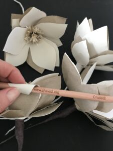 DIY Magnolie aus Papier basteln. Magnolienzweige zur Deko. Papierblume aus Seidenpapier, Geschenkpapier oder Packpapier selber machen. #Chalet8 #Magnolie #Papierblume #Frühlingsdeko #bastelnmitpapier